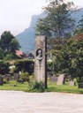The memorial stone on Bernt Askevold's grave by the main entrance to the church.