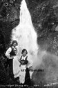 Brynhild Vikøren (1905-1959) with an unknown woman photographed by the Sivlefossen at Stalheim. Brynhild may have worked at Stalheim Hotel. Later she worked at the Holbergstuen restaurant in Bergen. She had one son, Ottar Hartmann. Brynhild drowned in the river at Fosse in Vik when she was home on holiday.