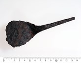 Fragment of a frying pan found at Ytre Moa. It can generally be dated to the Iron Age / the Middle Ages.