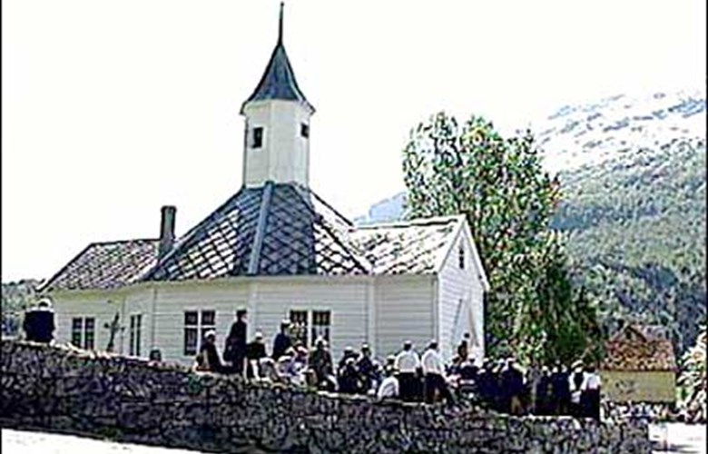 Loen church is one of the smallest churches in Nordfjord, and one of the few octagonal churches in the county.
