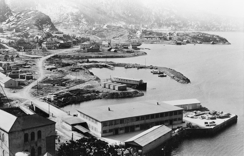 The industrial town of Svelgen in 1958. 