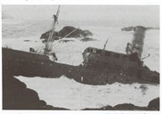 On 30 September, 1943, British fighter planes sank the coastal steamer 'Sanct Svithun' by gunfire, believing that there were German soldiers onboard. 50 people lost their lives in the tragedy, whereas 78 were rescued after heroic efforts by the local people. The picture shows 'Sanct Svithun' a short while before the ship sank at Kobbeholmen.