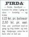 Firda started as a weekly and cost NOK 2.50 per year in 1918.