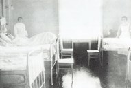 This is what one of the patient rooms looked like at the Red Cross Hospital. The Red Cross had the operational and administrative responsibility from 1926 until 1933 when the county took over.