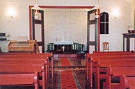 The whole chancel can be closed off with doors so the rest of the house can be used as a 'bedehus'.