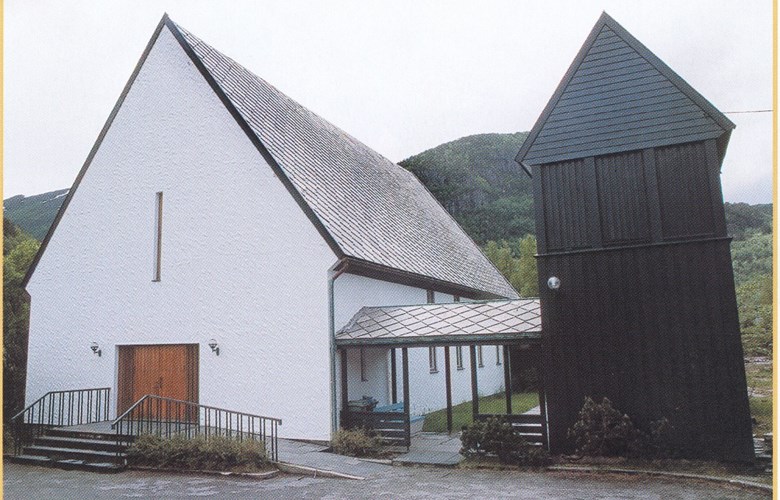 Svelgen chapel is a modern church, a cross between a traditional church and a local church community centre.