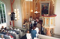 Christening ceremony in 1986. The boy was named Cato Steinsøy.