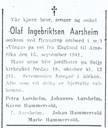 Death announcement in connection with the funeral in the local paper 'Fjordenes Tidende', 19 October, 1945.