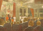 Haakon 7. takes the oath to the Constitution in the Storting on 27 November 1905.
