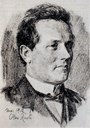 Rasmus Haugsøen, vicar of Solund from 1903 to 1907. Haugsøen was a brave advocate of "nynorsk" in the church liturgy. He had experience of work among rough casual labourers, and this background served him well when trying to "convert" the obstinate people of Solund to "nynorsk" in the church.