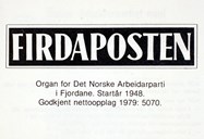 Advertisement in <i>Sogn og Fjordane Arbeidarparti 1920-80.</i> 1980.