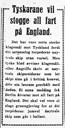 Note in the newspaper Firda Folkeblad on 9 February 1940 about dangers for Norwegian ships in foreign service.