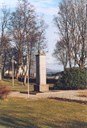 This picture taken in the spring of 2001, shows the memorial by the Florø church commemorating those who died from Florø during the war. A/S Vestlandske Stenhuggeri made the 8.5-tonne memorial in granite that was transported to Florø in 15 sections.