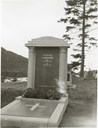The memorial stone just after the unveiling ceremony in 1954.