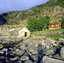 The Vingen farm is located on the mainland in the municipality of Bremanger. Vingen belongs to Rugsund 'sokn' which was part of the municipality of Davik until the municipalities united in 1964. Peder Thueson Vingen (b. 1895) was the last permanent resident on the farm.