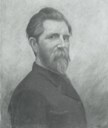 Hans Dahl (1849-1937). The painting 'Self-portrait'.